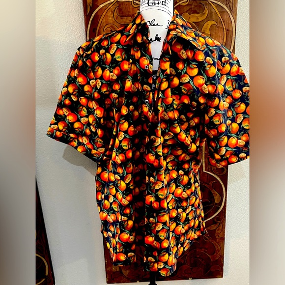 MAUS & HOFFMAN SOLEMARE ALL OVER PRINT ORANGES SZ LARGE - Picture 2 of 4